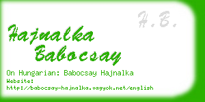 hajnalka babocsay business card